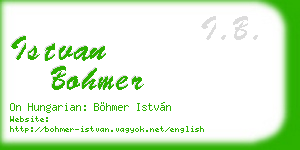 istvan bohmer business card