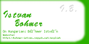 istvan bohmer business card